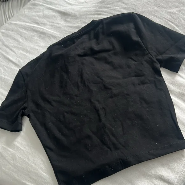 NWT Zara Basics Black Cropped Mini Tee Size XS‎ - Image 5