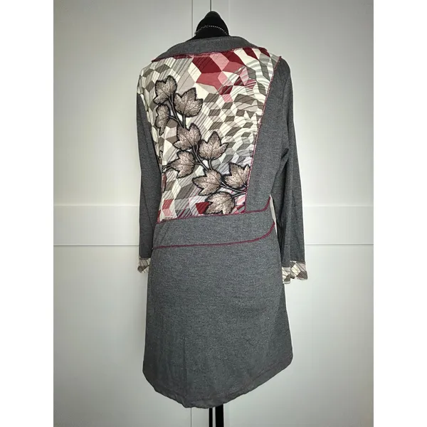 Orientique Patchwork Tunic Top Size L Euro Summer Edit Floral Rayon Boho Chic - Image 4