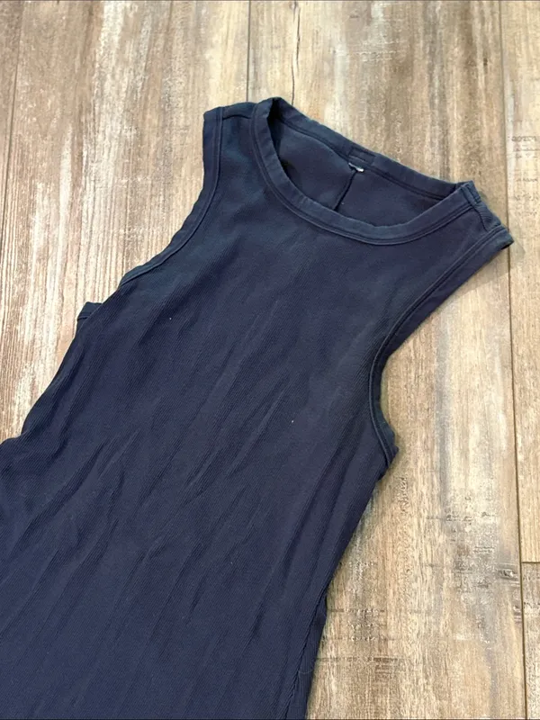 Skims Cotton Rib Tank Dress Navy - Image 8