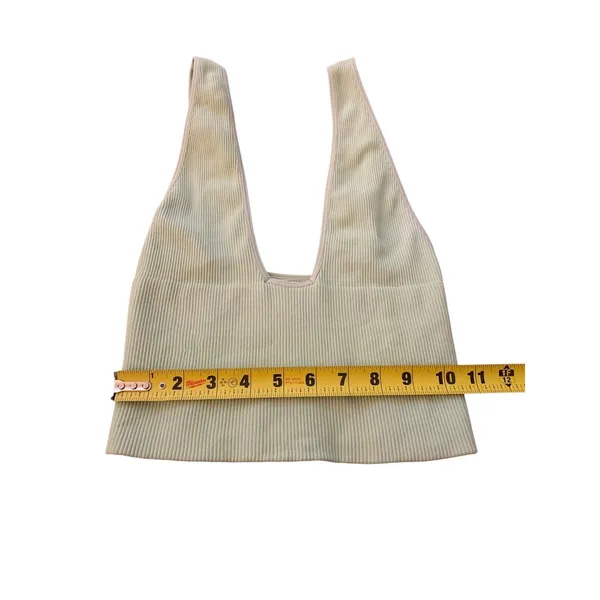 Free People Bra Top Womens M/L Sage Green Ribbed‎ Ali Seamless Boho Minimalist - Image 4