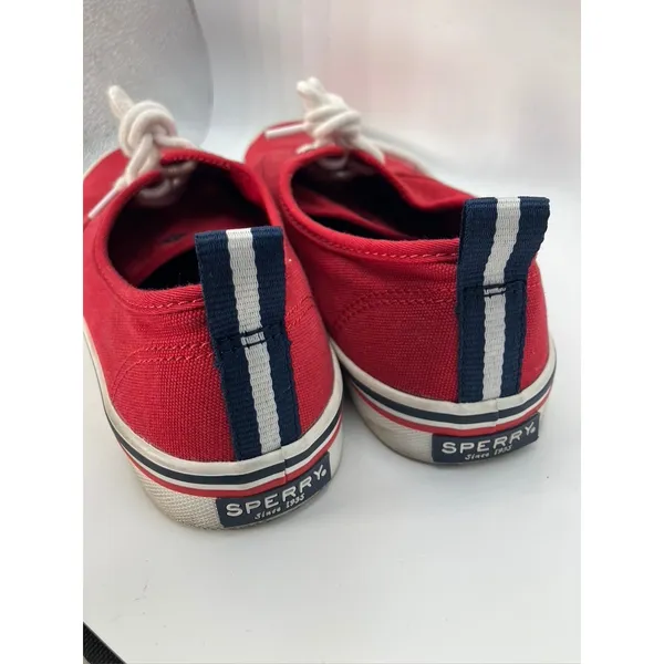 Sperry Crest Vibe Sneakers Womens 8 Red Canvas Low‎ Top STS84827 - Image 4