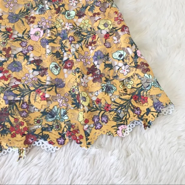 ALEX MARIE Off The Shoulder Yellow Lace Midi Dress Size 6 Wedding Guest Cottage‎ - Image 8