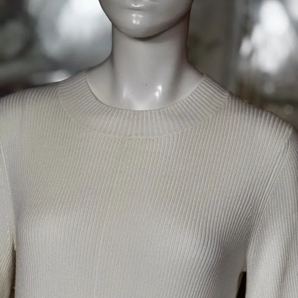 BEAUTIFUL by Lawrence Zarian Rayon Blend Elegant White Knit Dress S Small G#56 - Image 10