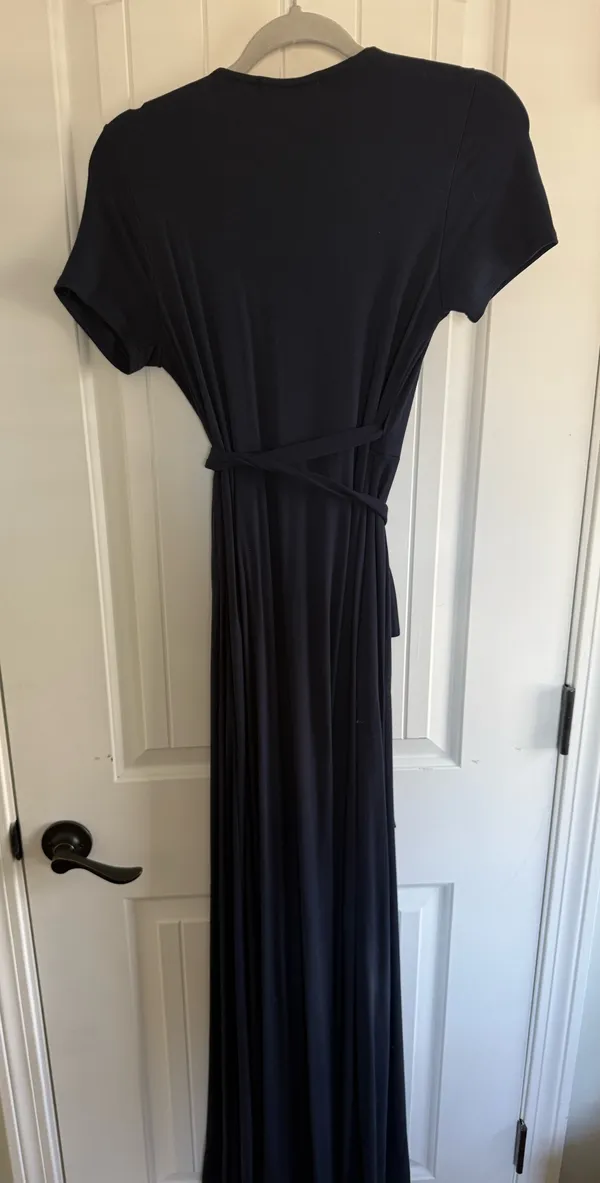 Lulus Navy Blue Maxi Wrap Dress - Image 5