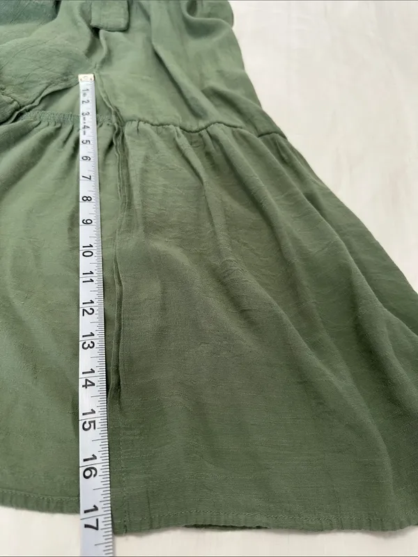 Figueroa & Flower Olive Lace Crochet Yoke Maxi Dress with Tie Waist Size M - Image 10
