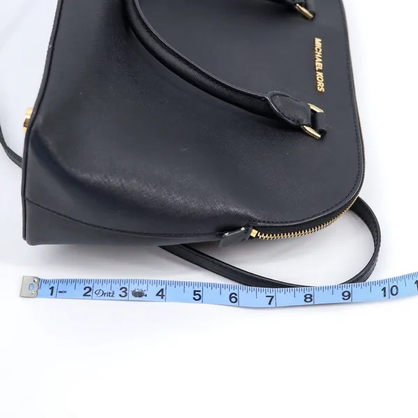 Michael Kors Cindy‎ Dome Satchel Womens L Black Saffiano Leather Crossbody Bag - Image 15