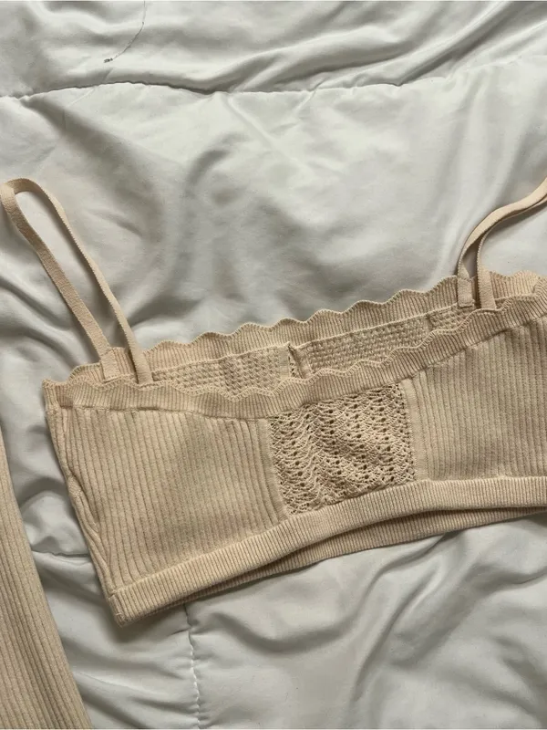 Reformation Magnolia Knit Set Ivory - Size Small - Image 8