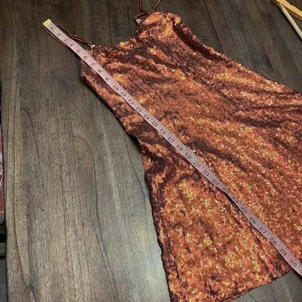 Urban Outfitters Bronze Gretta Sequin Slip Mini Dress - Image 7