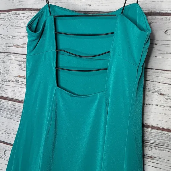Anthropologie Silence + Noise stretch green spaghetti strap dress sz XS - Image 5