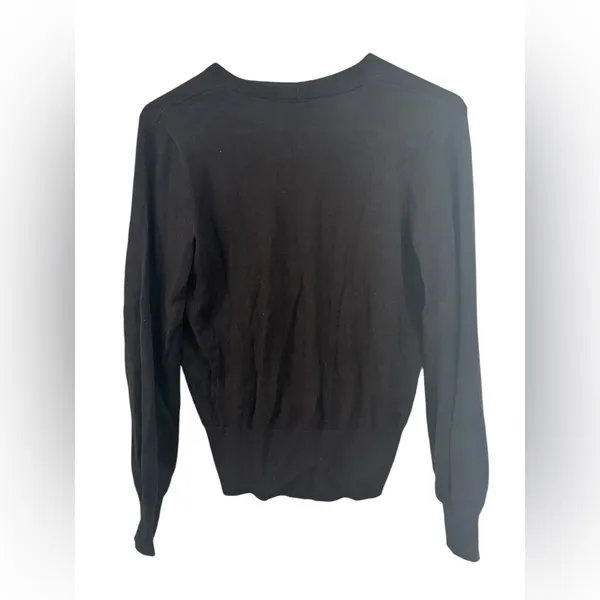 Ann Taylor Factory Black Wrap Front Knit Sweater XS Workwear Business Casual - Image 6