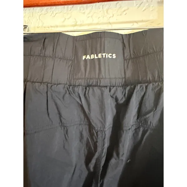 Fabletics Jogger Pants Black M Womens Nylon Activewear Lightweight High Rise - Image 9