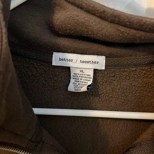 Brown 1/4 Zip Sweatshirt Size XL - Image 4