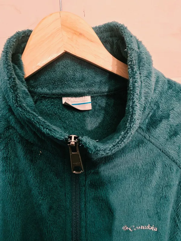 {XL} Columbia Fleece Full Zip Jacket Green - Image 4