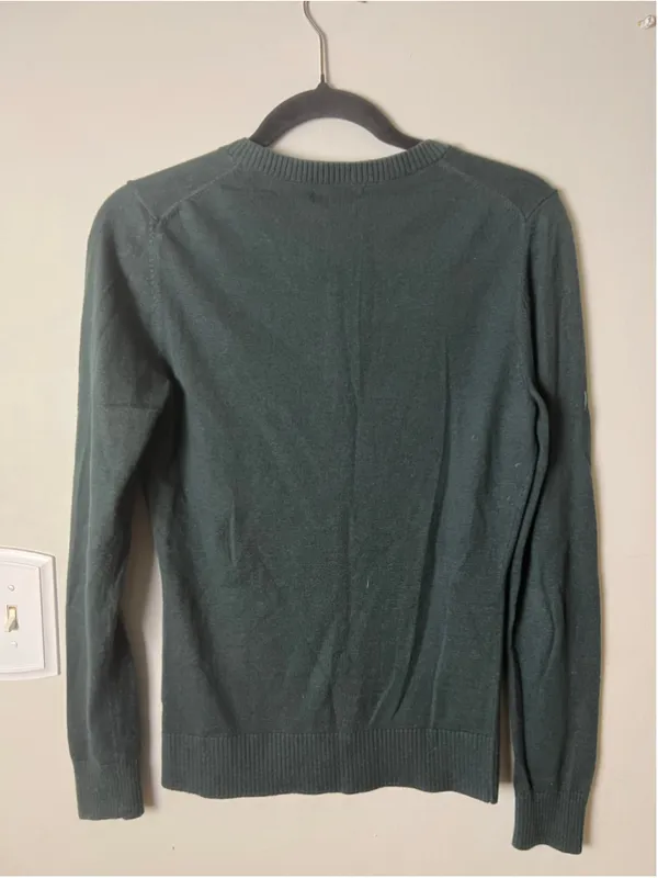 Gap Hunter Green Cardigan Preppy Dark Academia Grandpa Chic Sweater S - Image 6