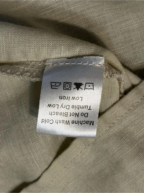 Tuckernuck Tan Floral Cuff Cotton Linen Willow Blouse size XS - Image 10