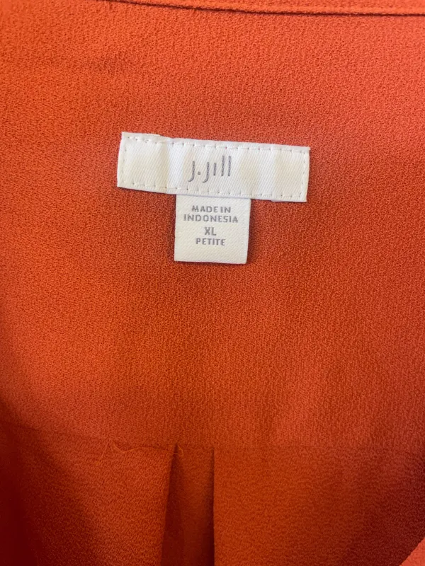 J Jill Top Womens Rust Orange Button Up Long Sleeve Classic XLP - Image 4