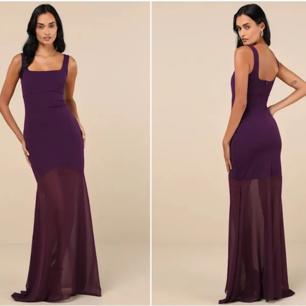 LULU's Sexy Prom Wedding Elegant Classy Sophisticated Mermaid Trumpet Gown - Image 5