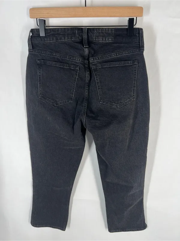 Abercrombie & Fitch Curve Love Mid Rise Cropped Straight Split Hem Jeans 27 NWT - Image 6