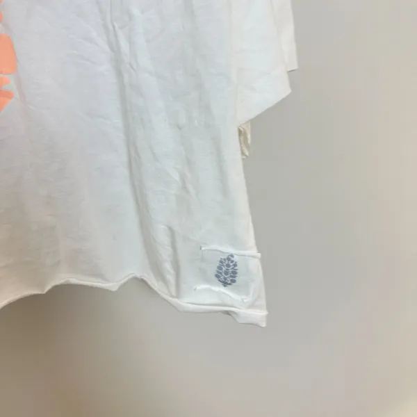FREE PEOPLE Movement Inspire Cotton Graphic T-Shirt in White/ Peach Size Large - Image 4