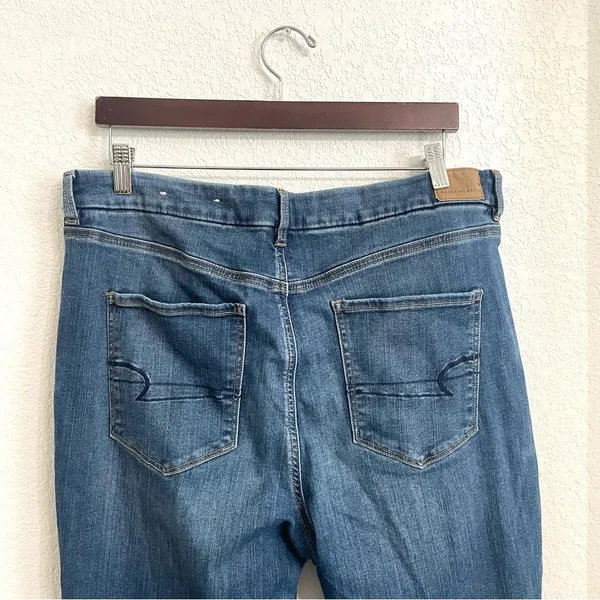 American Eagle Womens Jeans Denim Blue Curvy High Rise Jegging Stretch Size 18 - Image 4
