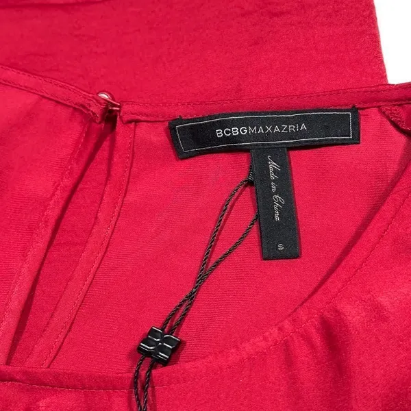 BCBGMAXAZRIA Red Iselin Midi Drape Dress Size Small - Image 9
