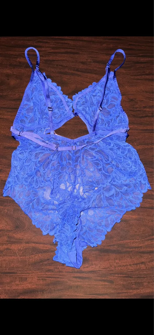 NWOT Savage X Fenty Savage Not Sorry Lace Bodysuit in Blue Cyber Cafe - Image 2