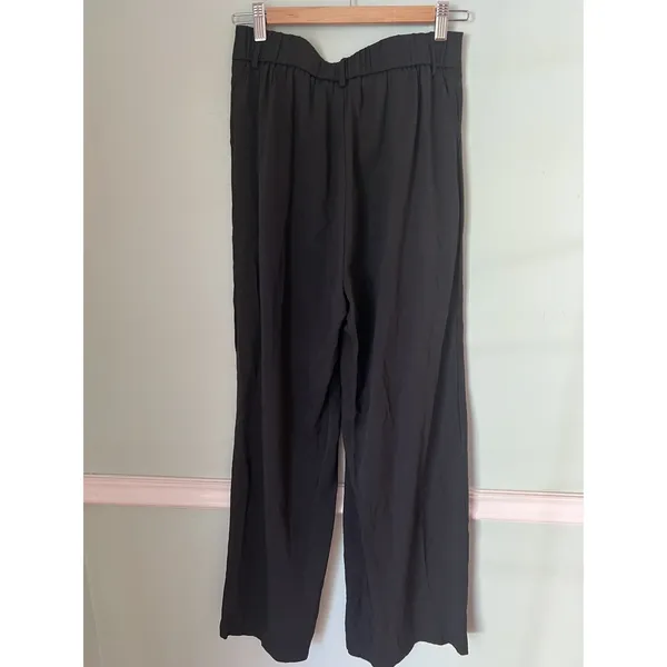 COMMENSE pants size Medium Solid Wide Leg Pants Black career comfort - Image 3