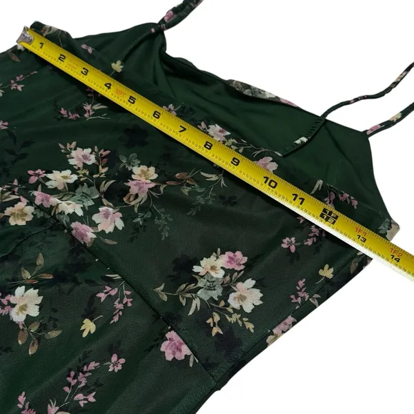 NEW Lost + Wander Green Floral Mesh Overlay Maxi Dress Fairy Cottagecore S‎ - Image 9