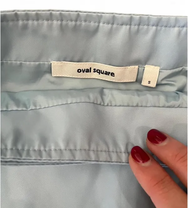 Oval Square Shine Mini Skirt Blue Small - Image 6