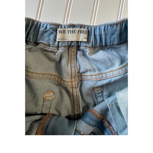 Free People We The Free Danni‎ High Rise Denim Shorts Light Blue Cuffed Size M - Image 5