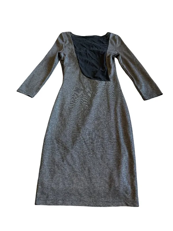 Alice + Olivia Silve Sheath Dress 3/4 Sleeves Mesh Back Stretch Flattering XS - Image 6