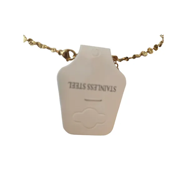 Necklace Women OS Diamond‎ Cut Disc Gold Stainless Steel NEW - Image 3