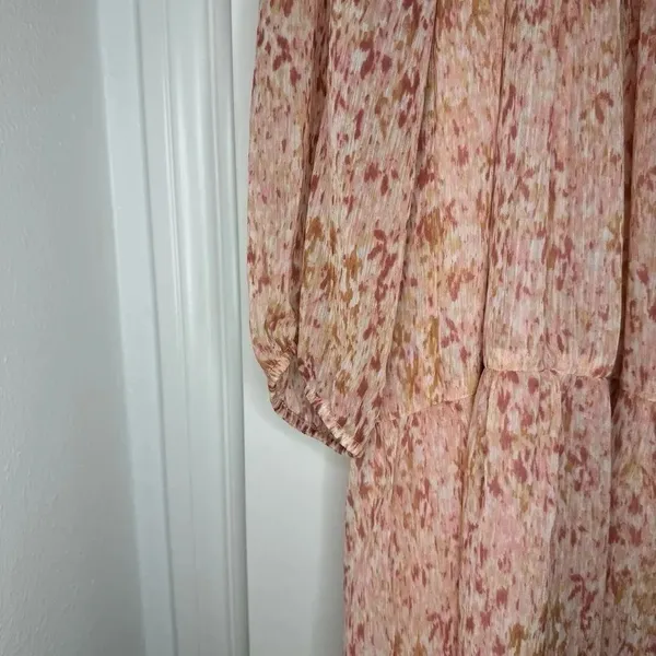 NWT Halogen Abstract Print Long Sleeve Tiered Dress in Ballet Slipper Size XXL - Image 5