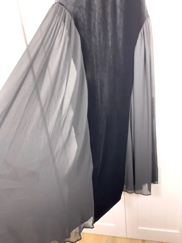 NOTUS Evening Gown Womens M Black Velvet Sheer Maxi Dress Formal Holiday NWT - Image 8