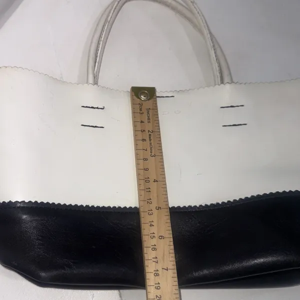 Vintage Y2K Hype Colorblock Mod Leather Box Tote Shoulder Bag Handbag Purse - Image 14