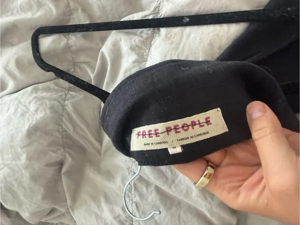Free People black denim halter top M - Image 7