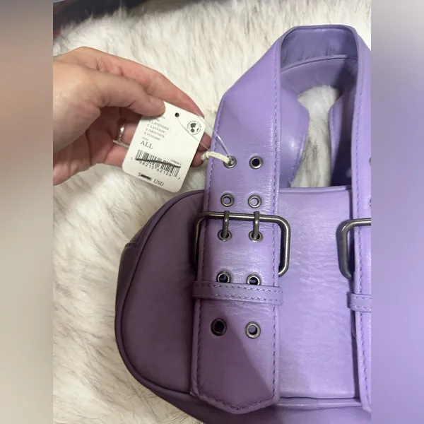 NWT Free People Say Yes Bag In Lilac 100% Leather $78 MSRP - Image 9
