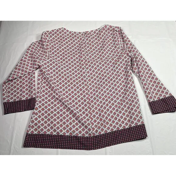 J.Crew Geometric‎ Print Long Sleeve Blouse Women's Casual Wear s - Image 5