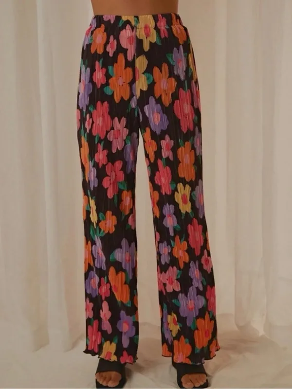 Peppermayo Wine Dates Floral Pants Size 6 - Image 2
