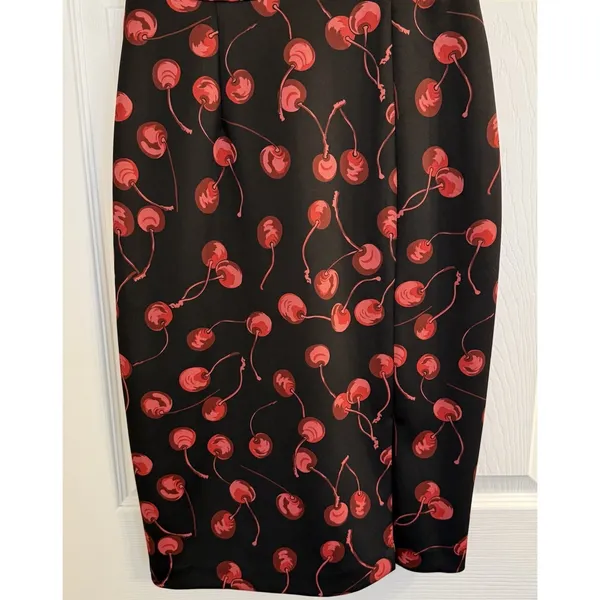 Betsey Johnson Dress Sz 4 Rockabilly Pinup Retro Cherry‎ Print Bombshell 50s 60s - Image 3