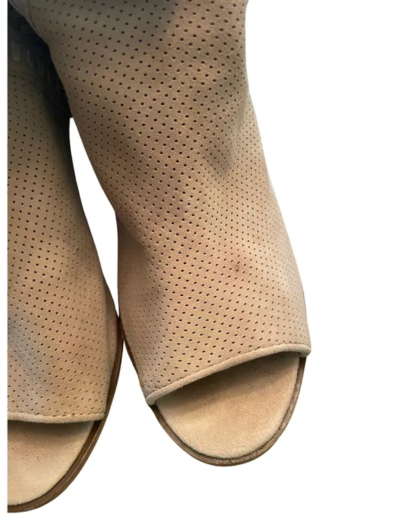 Peep Toe Suede Block Heels Size 8 - Image 10