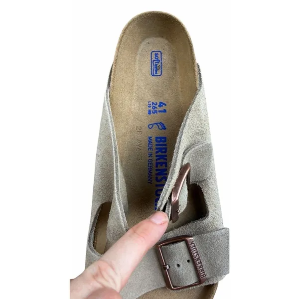 New Women's Birkenstock Arizona Softbed Suede Sandal Slides With Tags 41 US 10 - Image 4