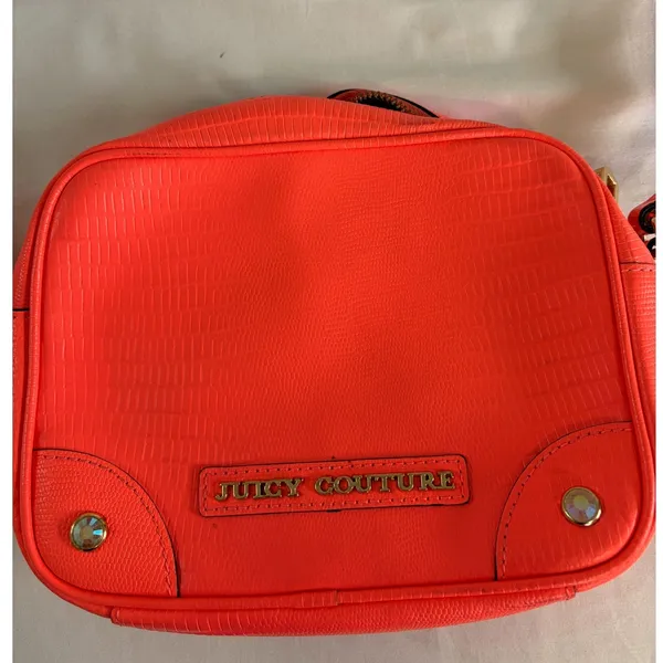 Juicy Couture Neon Orange Crossbody Bag Y2K Barbiecore Citrus Pop‎ Purse Bright - Image 11