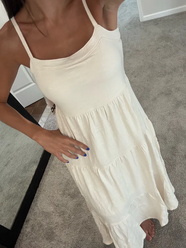 Cream Maxi Sundress White Size XS - Image 3
