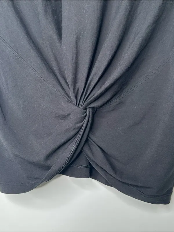 Lululemon Black Crescent Twist Front Pima Cotton T-Shirt Size 4 - Image 4