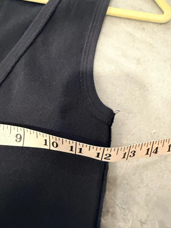 NWOT We The Free Size S Black Ribbed Cotton Stretch Deep V Neck Tank Top - Image 5