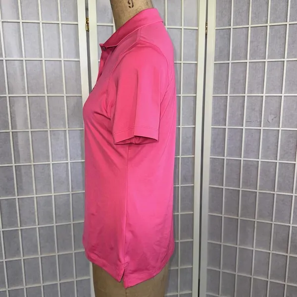Magnolia Lane Tech Masters‎ Solid Pink Preppy Designer Athletic Polo Golf Shirt - Image 5
