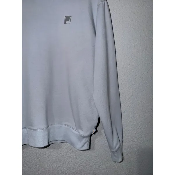 Fila Women Medium Light Blue Crewneck Sweatshirt Cotton Blend French Terry Retro - Image 11