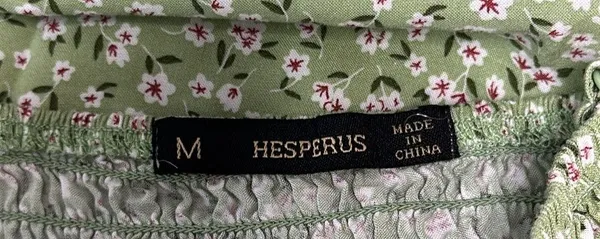 Herperus Tie Front Floral Maxi Dress Sz M Spaghettis Straps Green - Image 8