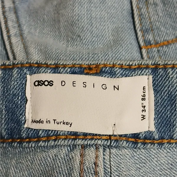 Asos Womens Denim Jeans Shorts Size 34 Waist Blue Preppy Deconstructed Casual - Image 5